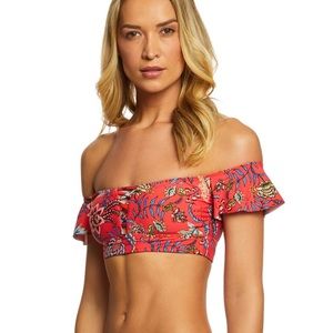 Ella Moss floral off the shoulder bikini top XS